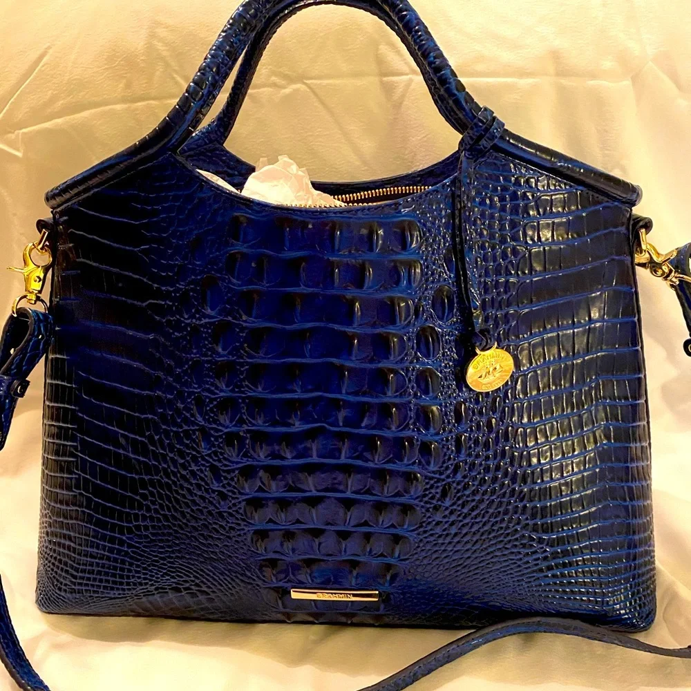 Brahmin sapphire Melbourne large Elaine Satchel - Picture 1 of 5